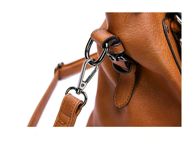 Borsa a mano vintage da donna, elegante, in materiale morbido, di grande capacità 5
