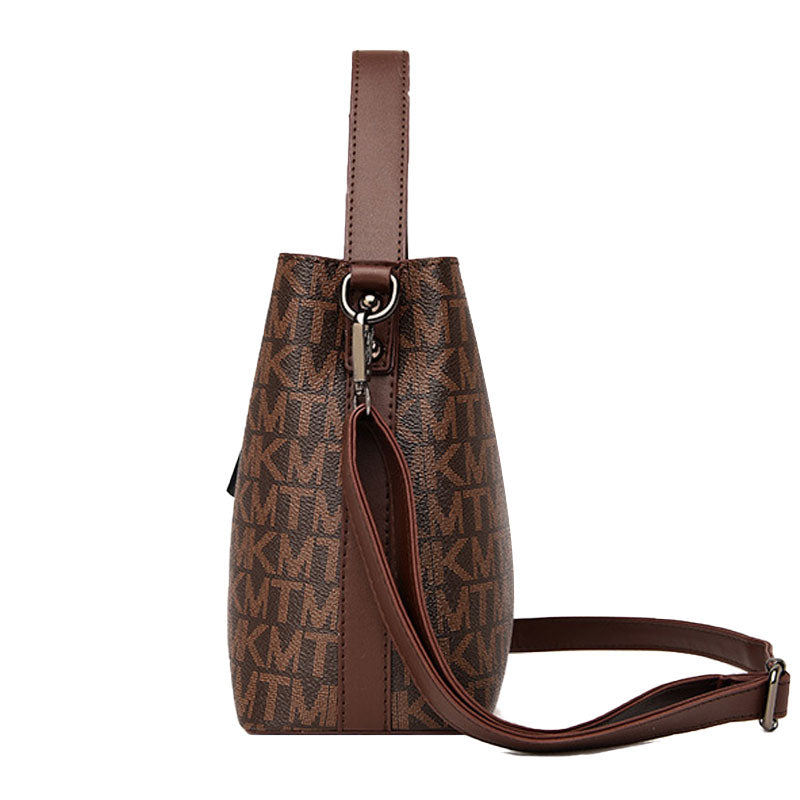 Borsa a secchiello elegante da donna, versatile, con rivestimento PU 5