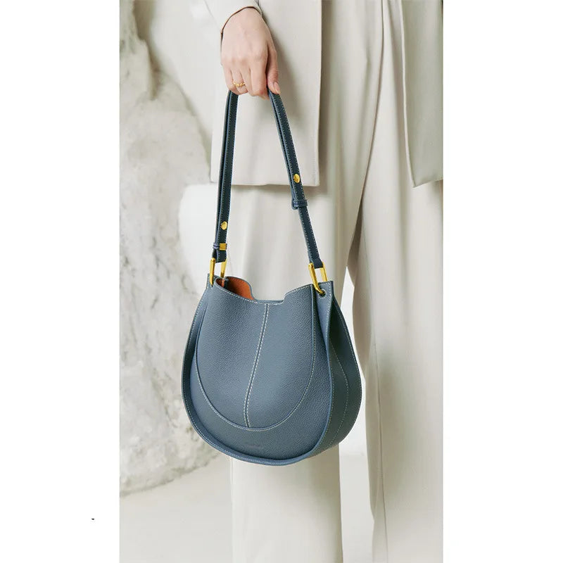 Borsa a Tracolla Donna in Pelle Rotonda Elegante - Vesarelli