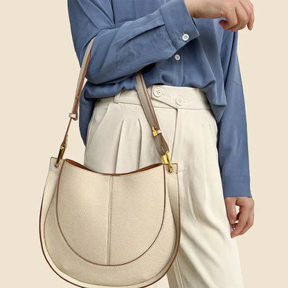 Borsa a tracolla rotonda elegante da donna in pelle elegante 2
