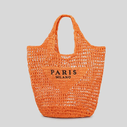 Borsa da spiaggia da donna intrecciata a mano, design elegante e resistente 3