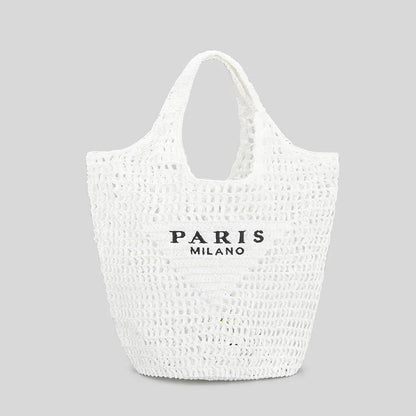 Borsa da spiaggia da donna intrecciata a mano, design elegante e resistente 4