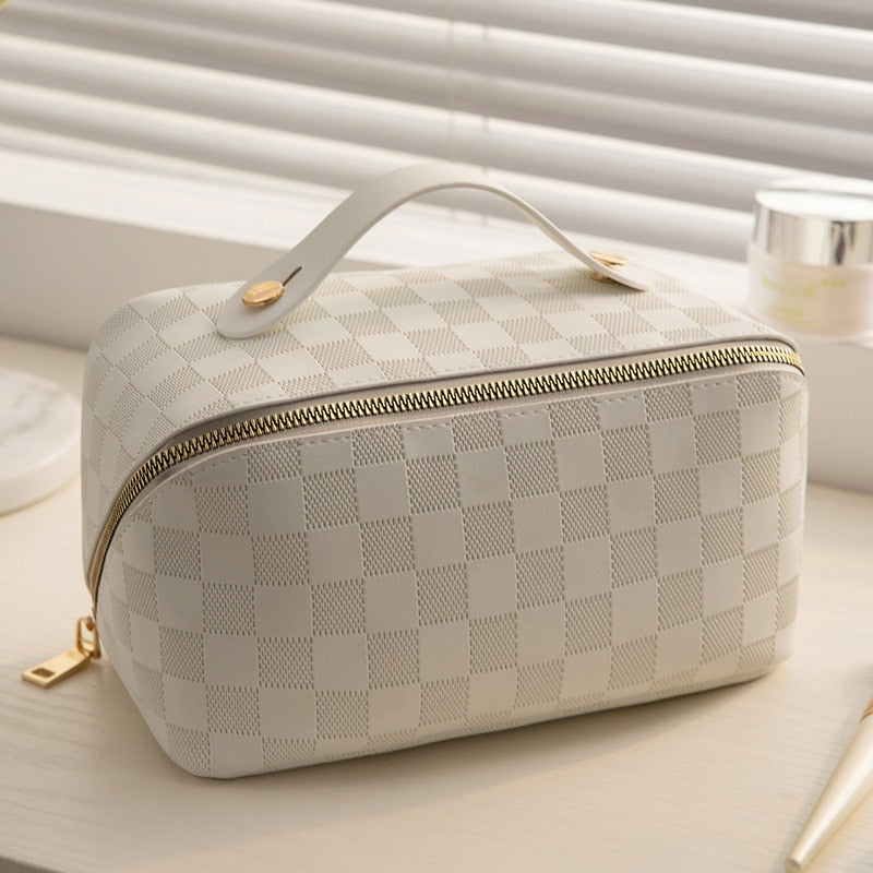 Borsa da viaggio per donna con elegante motivo a quadri, tessuto resistente 2