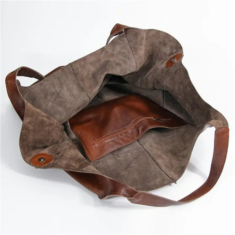 Borsa tote spaziosa da donna, design elegante, genuino 3