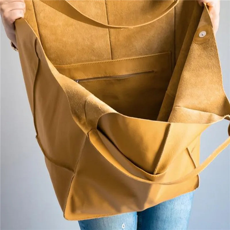 Borsa tote spaziosa da donna, design elegante, genuino 7