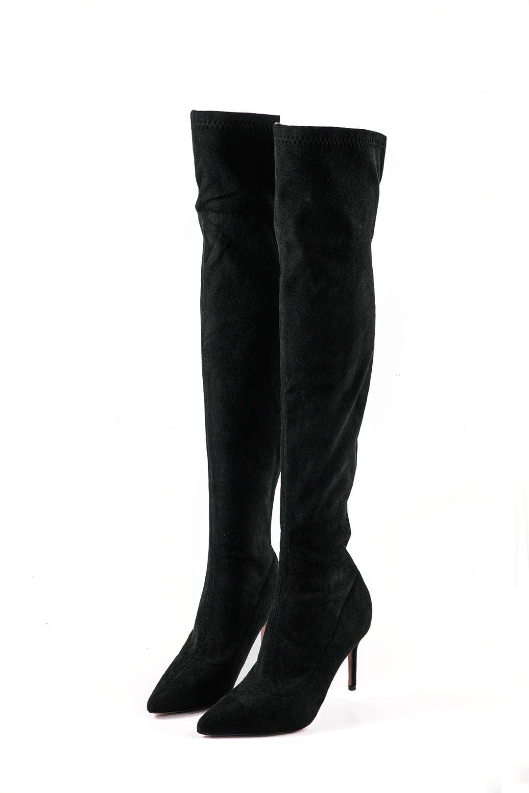 Stivali Donna Overknee in Pelle Scamosciata Stile Elegante - Brentozzi