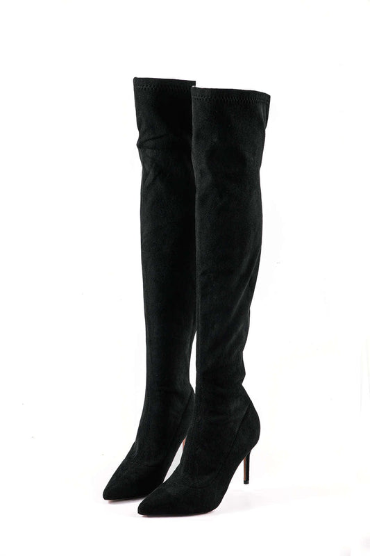 Stivali Donna Overknee in Pelle Scamosciata Stile Elegante - Brentozzi
