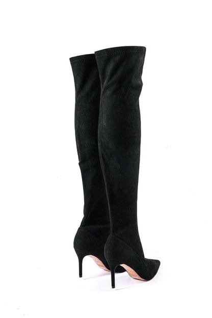 Stivali Donna Overknee in Pelle Scamosciata Stile Elegante