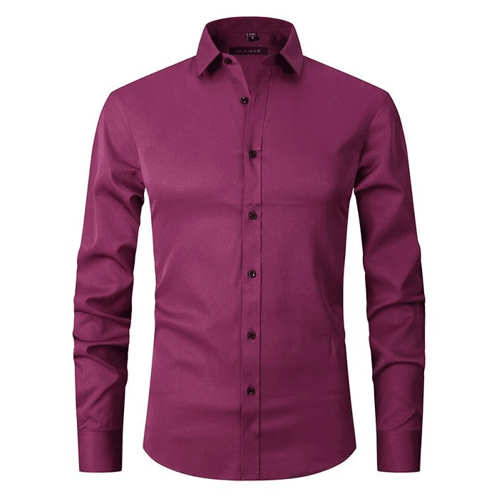Camicia Uomo Manica Lunga Tessuto Antipiega
