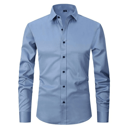 Camicia Uomo Manica Lunga Tessuto Antipiega