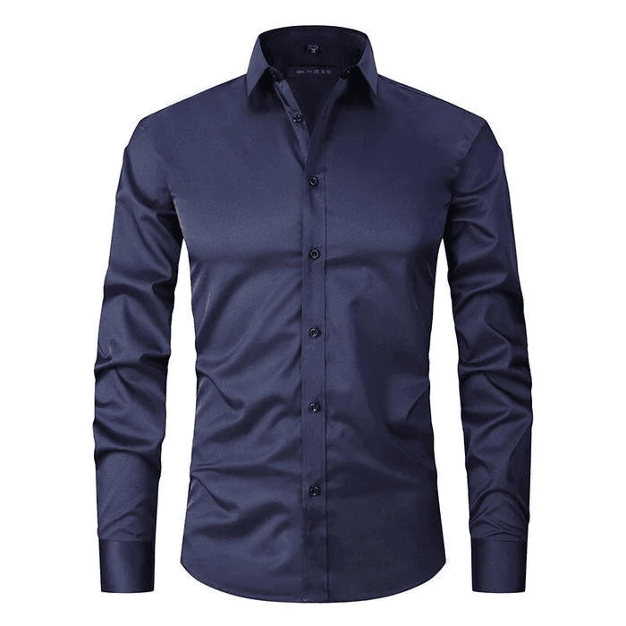Camicia Uomo Manica Lunga Tessuto Antipiega