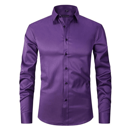 Camicia Uomo Manica Lunga Tessuto Antipiega