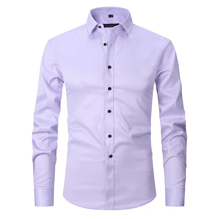 Camicia Uomo Manica Lunga Tessuto Antipiega