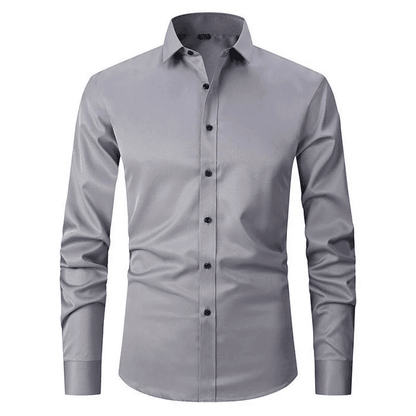 Camicia Uomo Manica Lunga Tessuto Antipiega