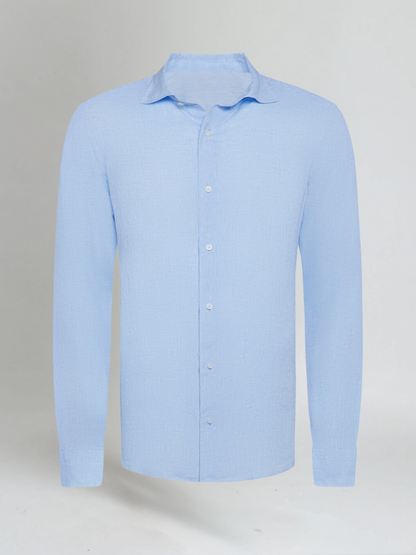 Breez | Uomo Camicia Lino Azzurra Casual