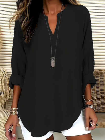 Blusa Donna in Tessuto Leggero Scollo a V - Vesarelli