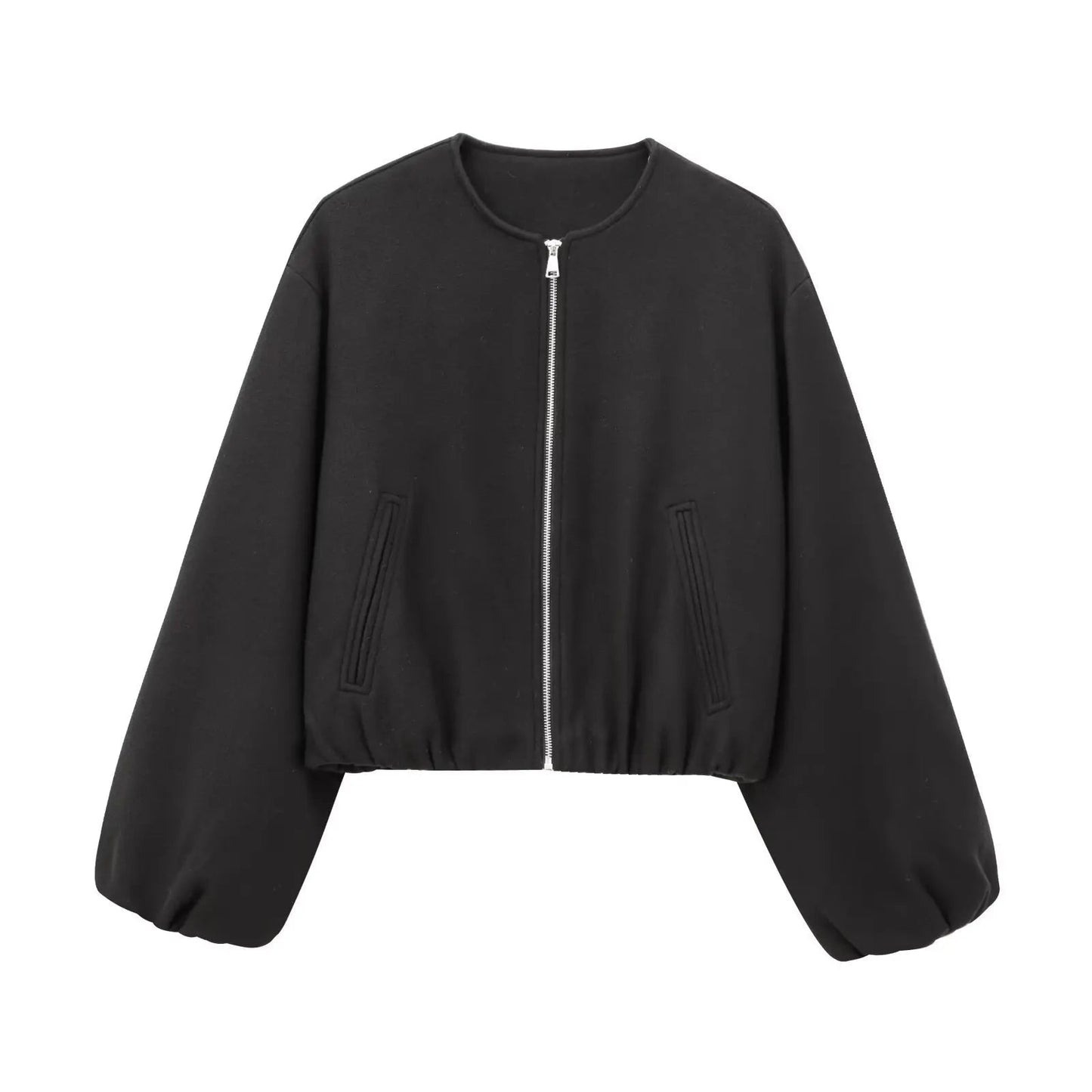 Brooke | Giacca Bomber da Donna Cropped Collo Rotondo Zip 11