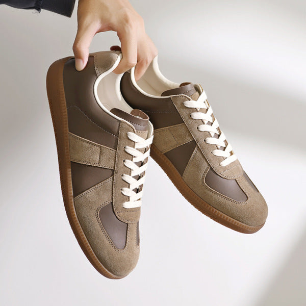 Sneakers Uomo Basse con Lacci e Dettagli a Pannelli