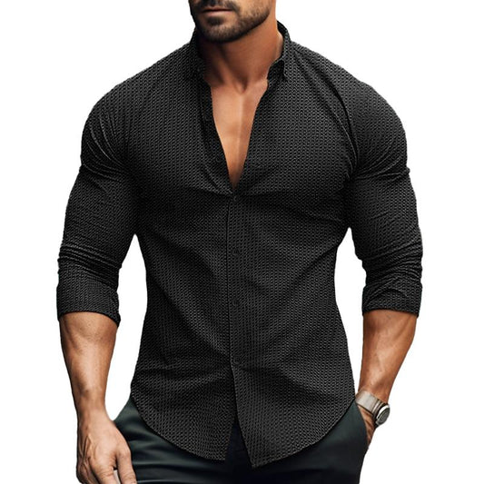 Camicia Uomo Slim Fit Manica Lunga Polo - Brentozzi