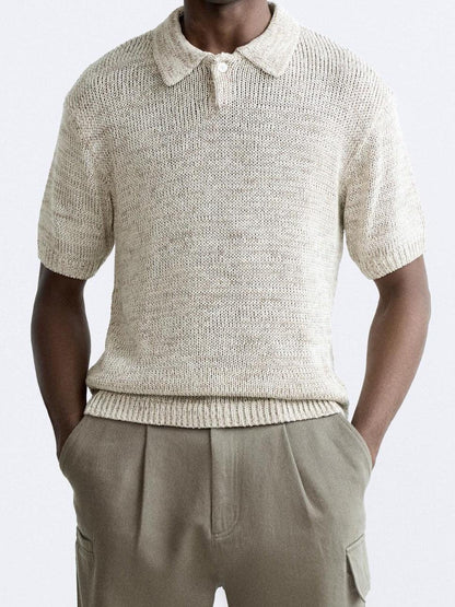 Polo Uomo Maglia Lavorata Stile Vintage Casual