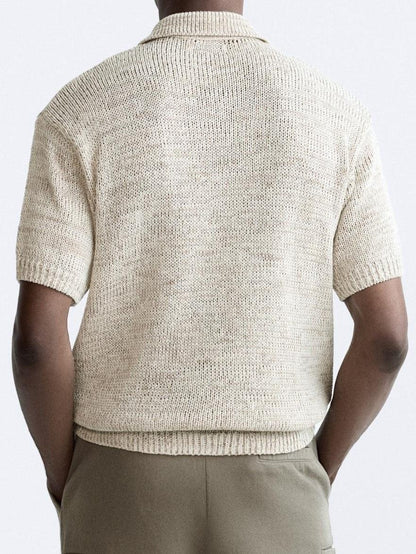 Polo Uomo Maglia Lavorata Stile Vintage Casual