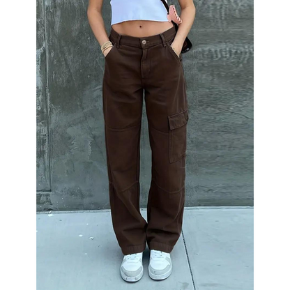 Pantaloni Cargo Donna Cotone Casual Vestibilità Comoda - Brentozzi