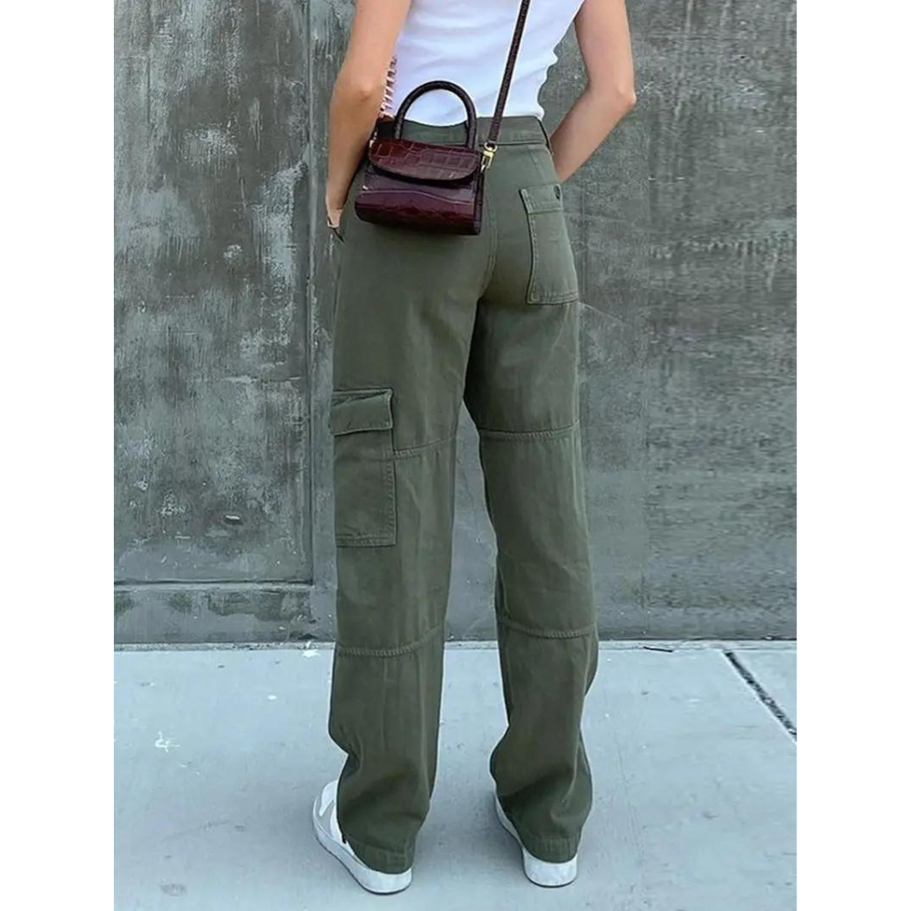 Pantaloni Cargo Donna Cotone Casual Vestibilità Comoda