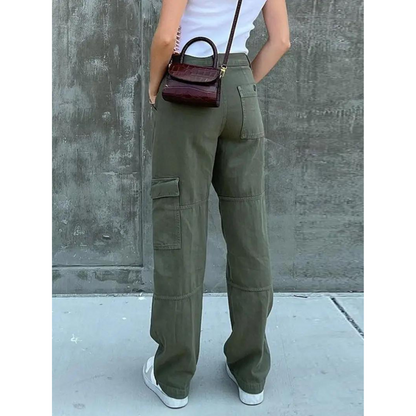 Pantaloni Cargo Donna Cotone Casual Vestibilità Comoda