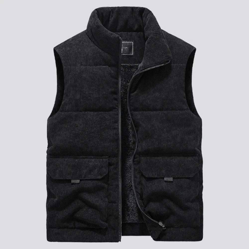 Gilet Uomo in Velluto a Coste Casual Caldo Invernale