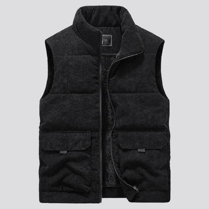 Gilet Uomo in Velluto a Coste Casual Caldo Invernale