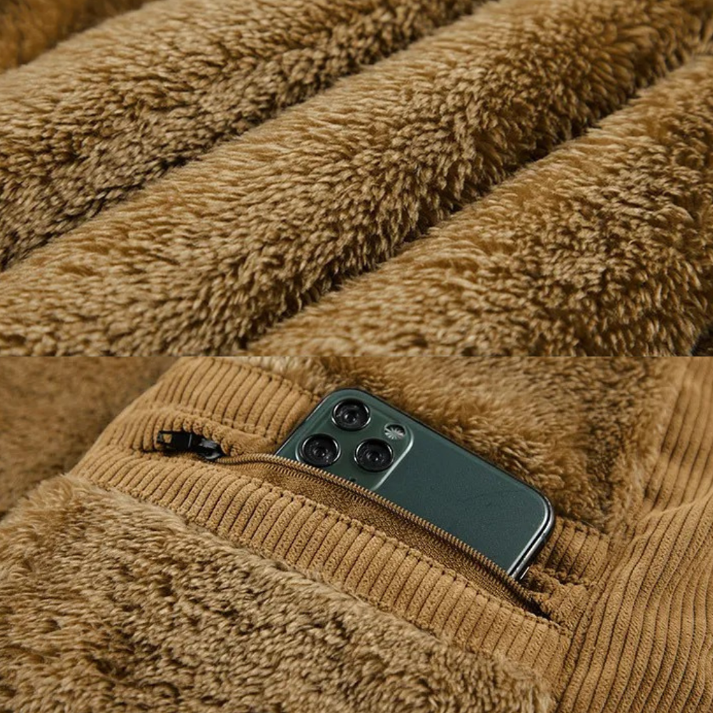 Gilet Uomo in Velluto a Coste Casual Caldo Invernale