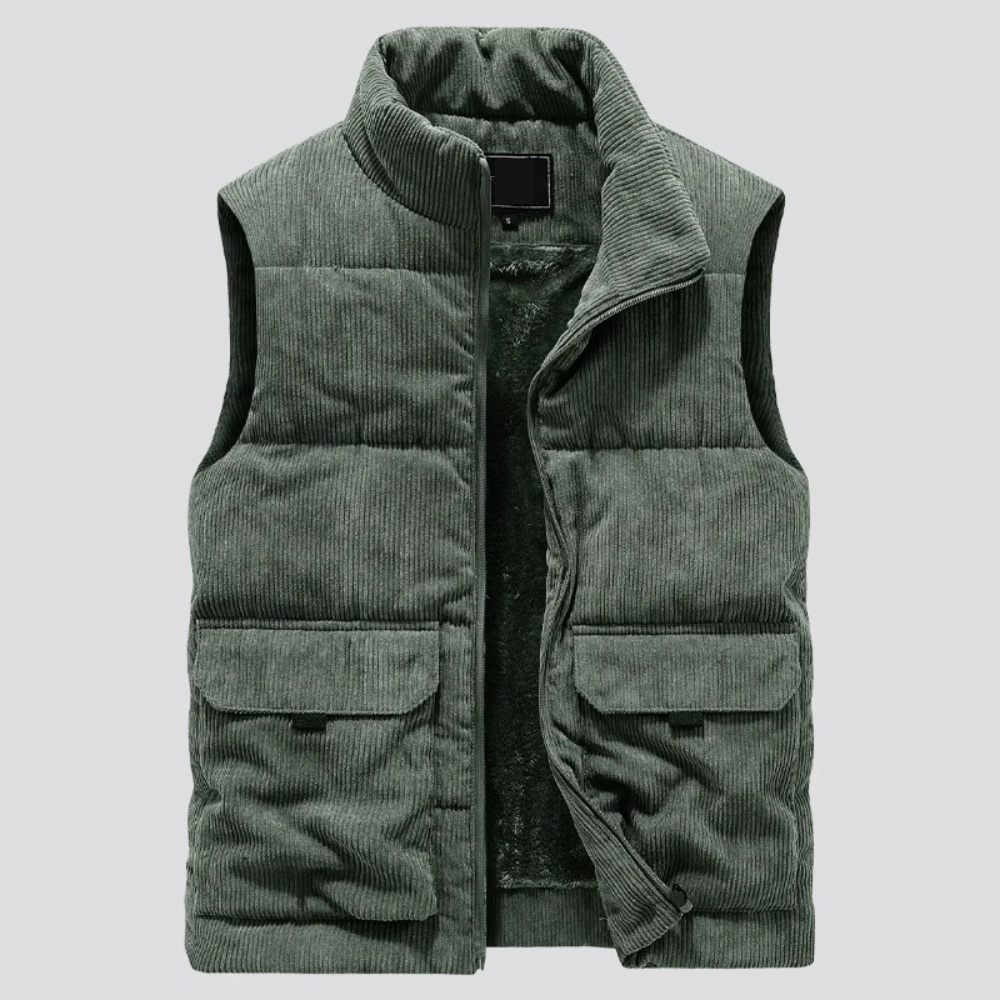 Gilet Uomo in Velluto a Coste Casual Caldo Invernale