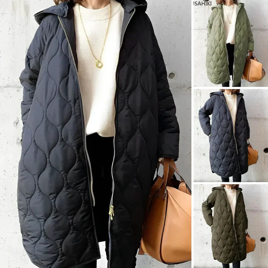Parka Donna con Cappuccio e Stampa Regular Fit