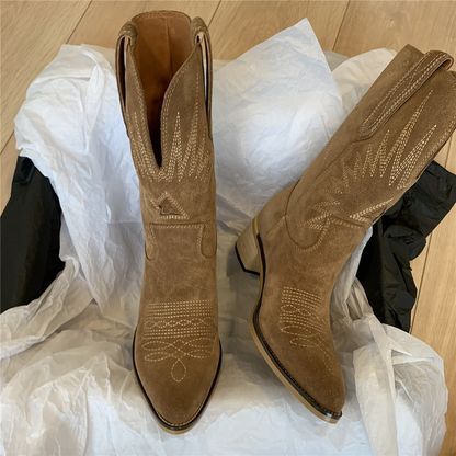 Stivaletti Donna Western con Tacco Casual Elegante