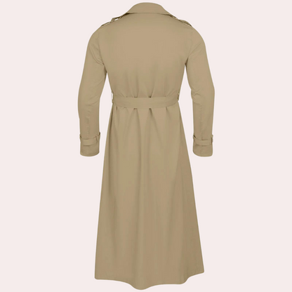 Trench Coat Uomo Doppiopetto con Cintura Polsini Rever Classico