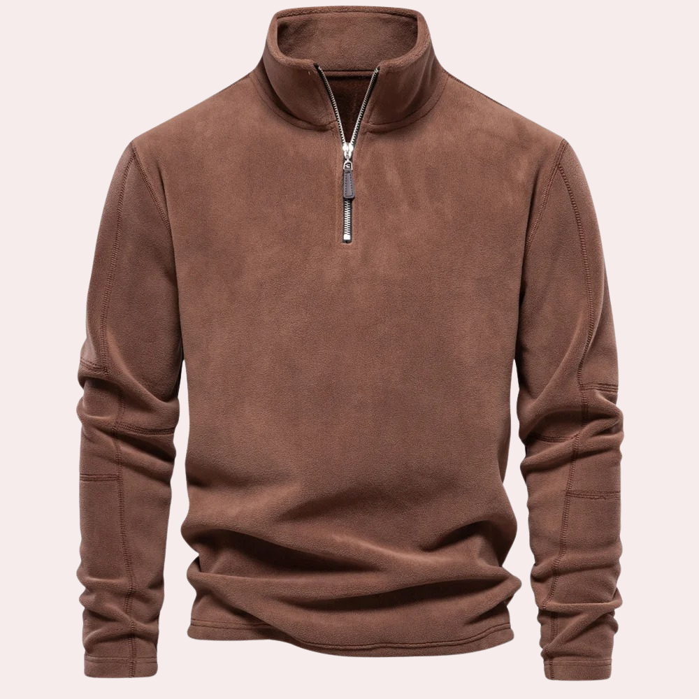 Maglione Uomo con Mezza Zip Collo Alto Vestibilità Larga - Brentozzi