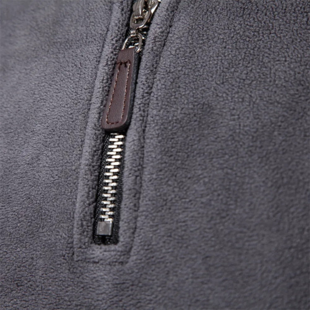 Maglione Uomo con Mezza Zip Collo Alto Vestibilità Larga