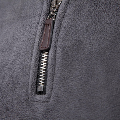 Maglione Uomo con Mezza Zip Collo Alto Vestibilità Larga