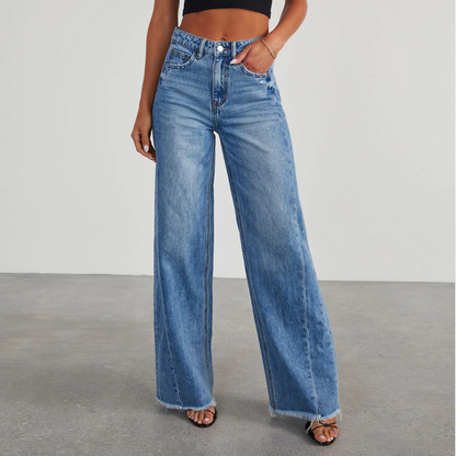 Jeans Donna Lavaggio Vintage Taglio Dritto Ampio - Brentozzi