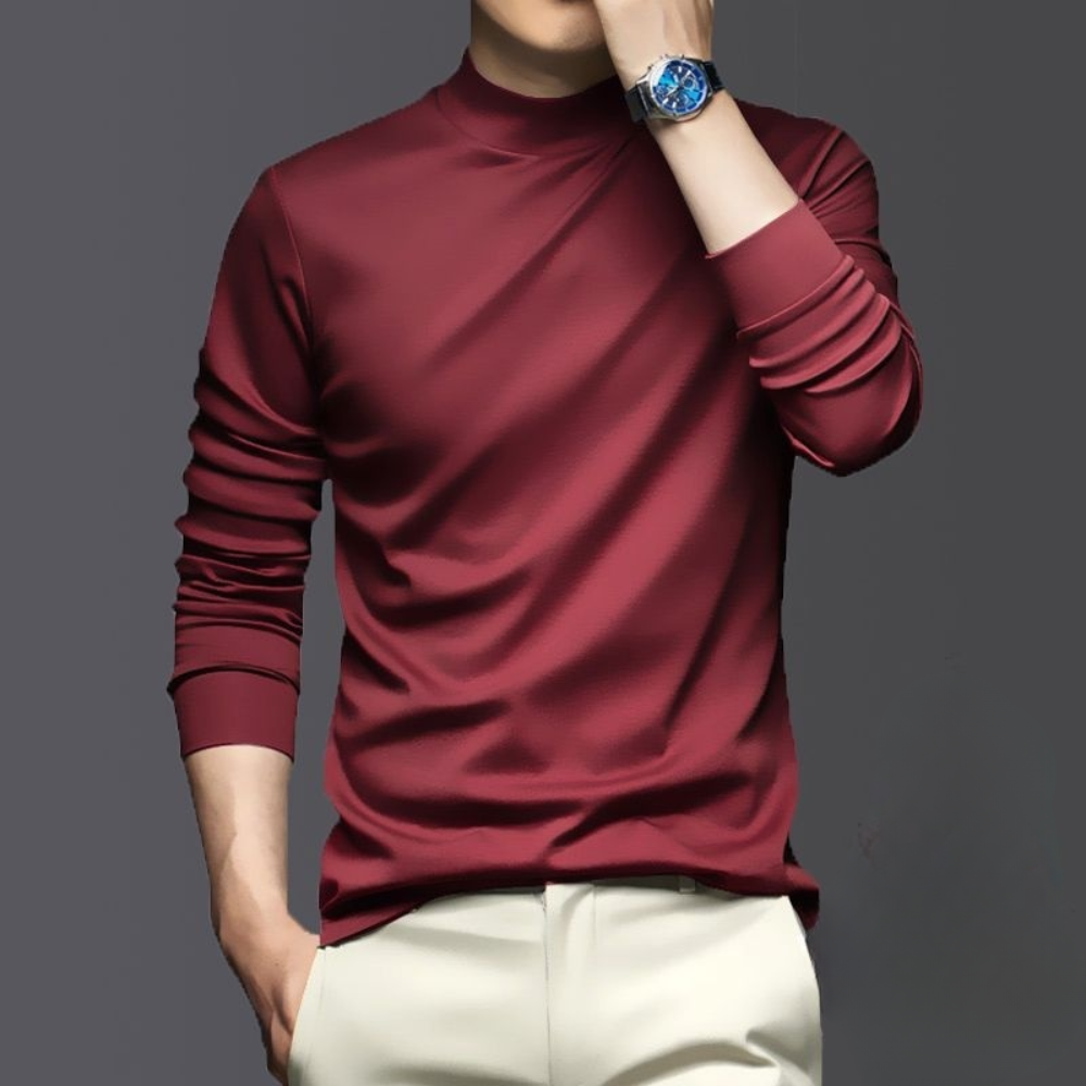 Camicia Uomo Collo Alto Manica Lunga Casual