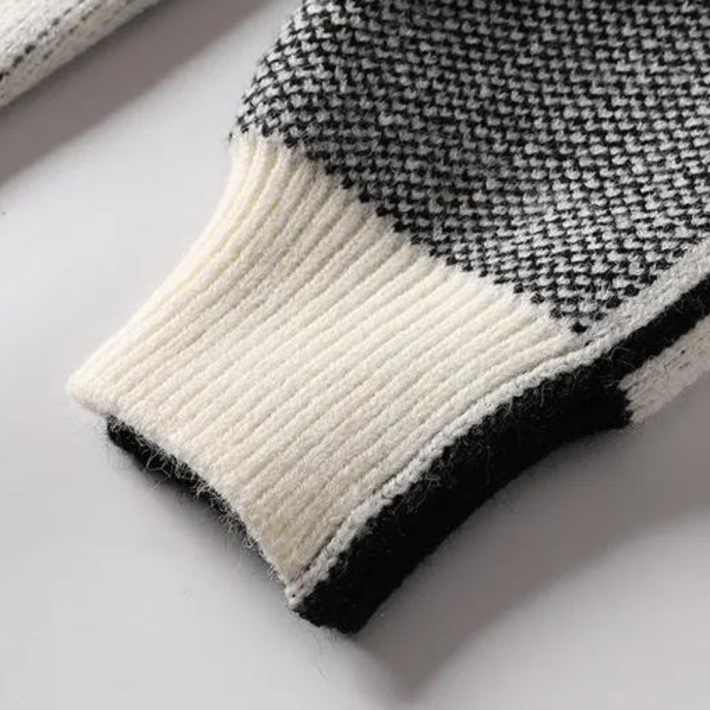 Maglione Uomo Maglia Spessa Motivo Geometrico Morbido