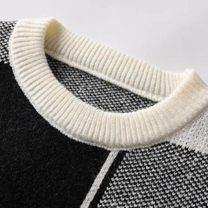 Maglione Uomo Maglia Spessa Motivo Geometrico Morbido