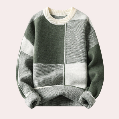 Maglione Uomo Maglia Spessa Motivo Geometrico Morbido - Brentozzi