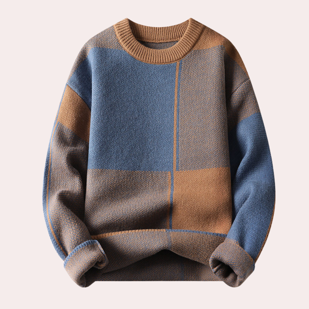 Maglione Uomo Maglia Spessa Motivo Geometrico Morbido