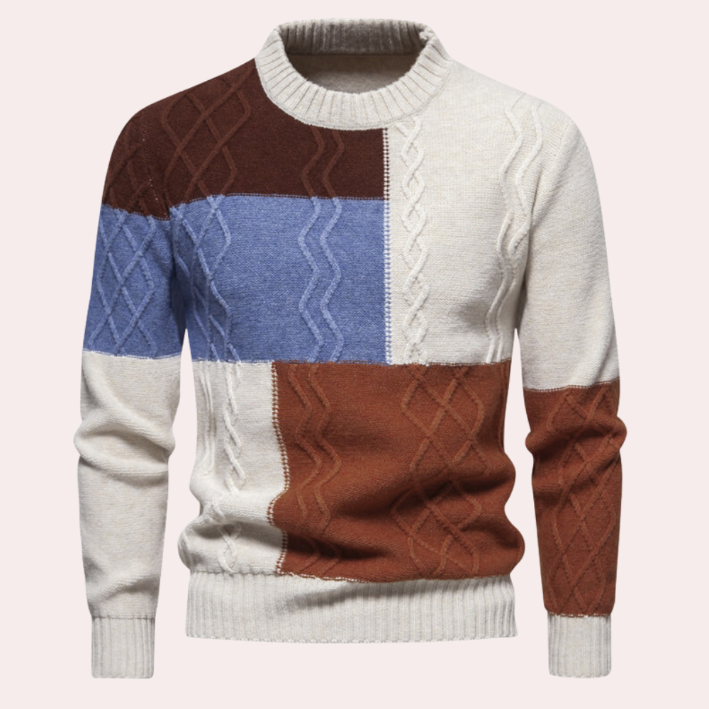 Maglione Uomo Casual Girocollo Maglia Slim Fit Autunno Inverno