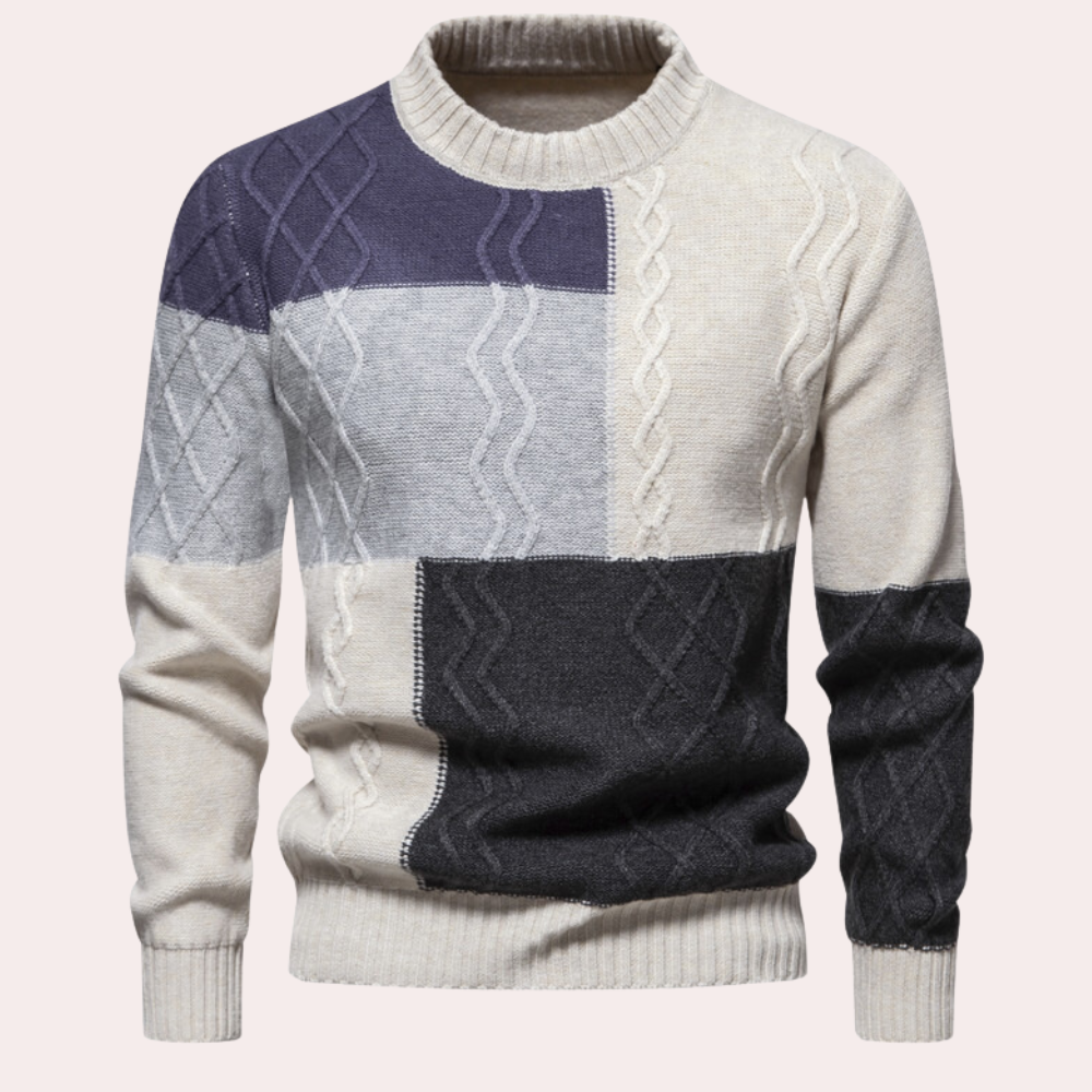 Maglione Uomo Casual Girocollo Maglia Slim Fit Autunno Inverno - Brentozzi