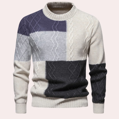 Maglione Uomo Casual Girocollo Maglia Slim Fit Autunno Inverno - Brentozzi