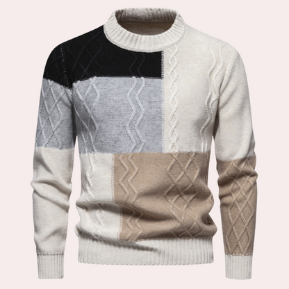 Maglione Uomo Casual Girocollo Maglia Slim Fit Autunno Inverno