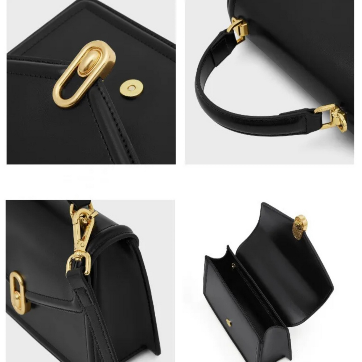 Borsa Donna in Pelle con Manico Rigido Chiusura Elegante