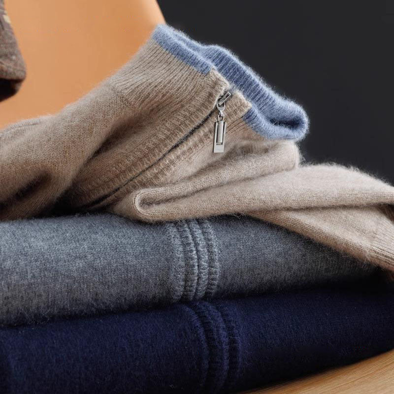 Gilet Uomo in Cashmere con Zip e Vestibilità Elegante